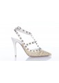 ANKLE STRAP RAFIA /VITELLO PLATINUM STUDS T. 100