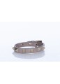 LEATHER BRACELET VITELLO/PLATINUM ROCKSTUD (8x8mm)