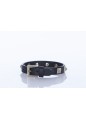 LEATHER BRACELET VITELLO/PLATINUM ROCKSTUD (8x8mm)