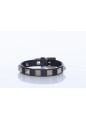 LEATHER BRACELET VITELLO/PLATINUM ROCKSTUD (8x8mm)