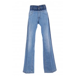 PANELED BLUE DENIM JEANS