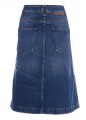 BLUE DENIM ZIP MIDI SKIRT