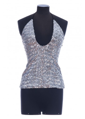 ALIX TOP STRETCH MACHINE SEQUINS