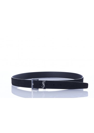 CEINTURE LARGE LOGO ARGENT