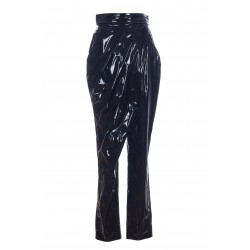 HW ASYMETRIC DRAPED VINYL PANTS