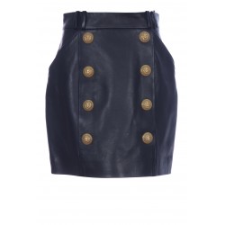 HW 8 BTN LEATHER SHORT SKIRT