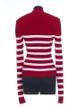 4 BTN STRIPED KNIT PULLOVER