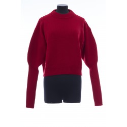 CRWNK CROP JUMPER WOOL/CASHM PLAIN/RIB KNT