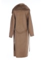 BELTED COAT IN CASHMERE WOOL AND FOX FUR