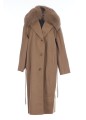 BELTED COAT IN CASHMERE WOOL AND FOX FUR