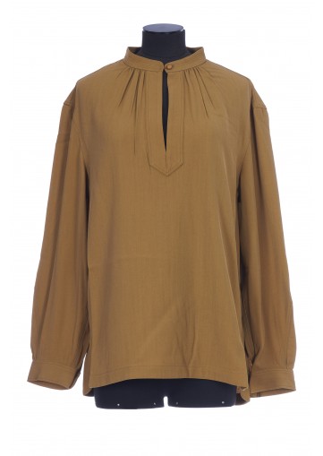 LOOSE FIT WOOL TWILL BLOUSE