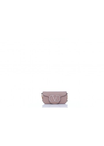 SMALL SHOULDER BAG VITELLO/RHINESTONES LOGO