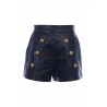 6 BTN QUILTED LEATHER SHORTS
