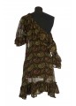 ROBE ONE SHOULDER A VOLANTS ALL OUVER DE PAISLEY