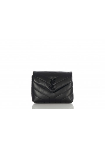 TOY STRAP BAG LOULOU, CUIR SOUPLE BRILLANT MATELASSE