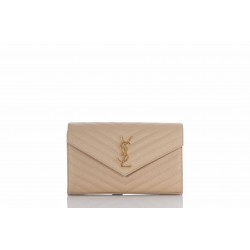 CLASSIC CHAIN WALLET GRAIN DE POUDRE SAINT LAURENT