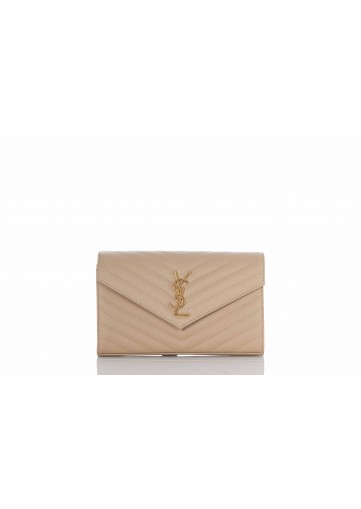 CLASSIC CHAIN WALLET GRAIN DE POUDRE SAINT LAURENT