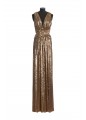 SEQUINS DRAPES V-NECK