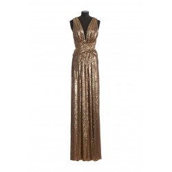 SEQUINS DRAPES V-NECK