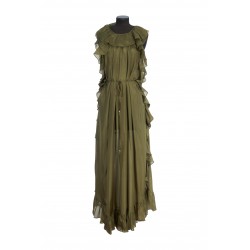 CASCADIAN RUFFLE MIDI DRESS