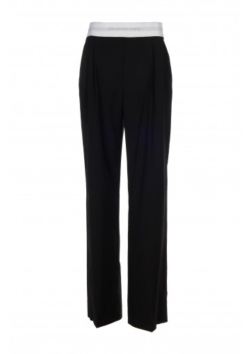 HIGH WAISTED PLEATED PANT WITH LOGO ELASTIC