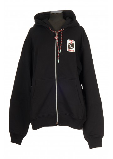 SWEAT À CAPUCHE ZIPPÉ EN CAOUTCHOUC