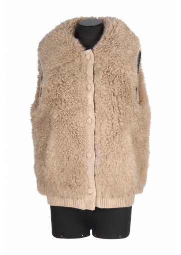 GILET 54CM AGNEAU MAILLE MERINOS