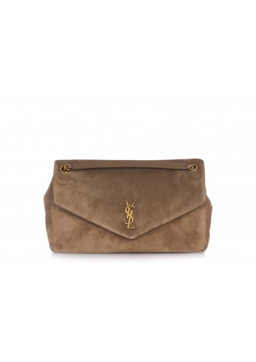 LARGE CALYPSO CHAIN BAGSUEDE SATIN