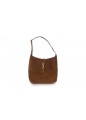SMALL LE 5 A 7 SUPPLE SHOULDER BAG, SUEDE SATIN