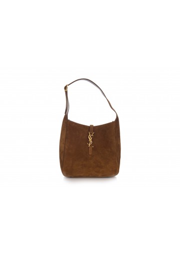 SMALL LE 5 A 7 SUPPLE SHOULDER BAG, SUEDE SATIN