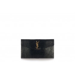 POUCH, CUIR EFFET CROCO GLACE