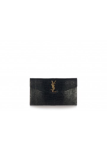 POUCH, CUIR EFFET CROCO GLACE