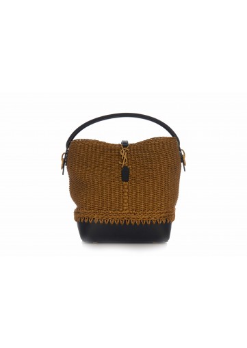 LE 37 BUCKET CORDE + CUIR VEGETAL