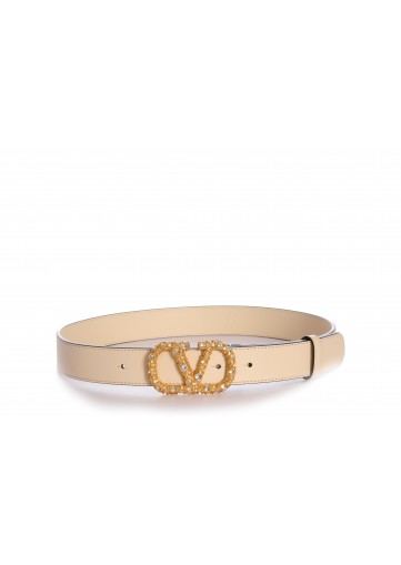 BELT H. 30 VLOGO SIGNATURE BOX CALF S VINTAGE BRASS