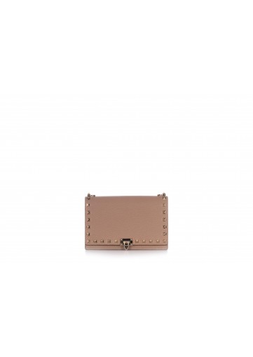 MINI BAG ROCKSTUD VITELLO STAMPA ALCE PLATINUM STUDS