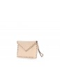 MEDIUM FLAT POUCH ROCKSTUD | VITELLO STAMPA ALCE