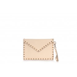MEDIUM FLAT POUCH ROCKSTUD | VITELLO STAMPA ALCE
