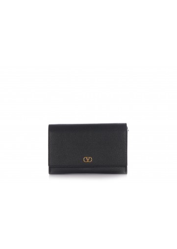 WALLET W/STRAP VLOGO SIGNATURE VIT. SOFT GRAIN/A
