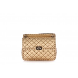 MEDIUM SHOULDER BAG ROCKSTUD SPIKE NAPPA LAMINATA