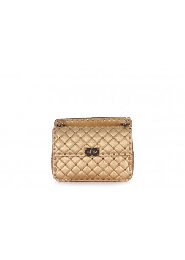 MEDIUM SHOULDER BAG ROCKSTUD SPIKE NAPPA LAMINATA
