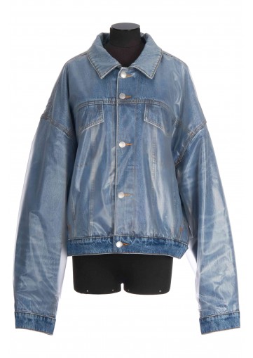 TRUCKER JACKET W/ SHEER OUTER LAYER