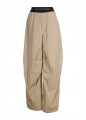 MID RISE PLEATED KNEE PANT W/ LOGO ELASTIC