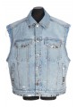 DISTRESSED OVERSIZED VEST WITH HARDWARE