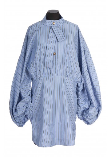 MINI DRESS DRAWSTRING STRIPE