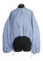 STRIPE BLOUSE DRAWSTRING