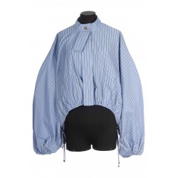 STRIPE BLOUSE DRAWSTRING