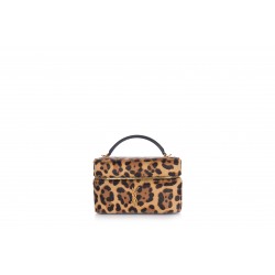 VANITY BAG WITH STRAP, PONY EFFET LEOPARD,