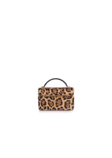 VANITY BAG WITH STRAP, PONY EFFET LEOPARD,