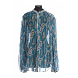 CHEMISE PLISSEE AVEC COL BANDE