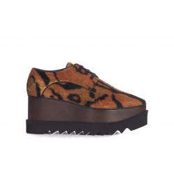 ELYSE OCELOT PRINTED VELVET W/ WOOD WEDGE